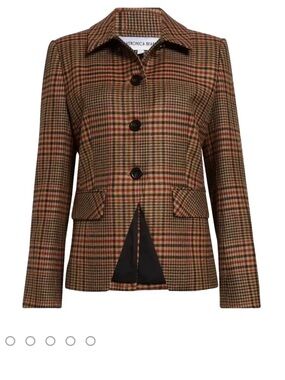 Veronica Beard Brown Plaid Tailored Dickey Blazer
